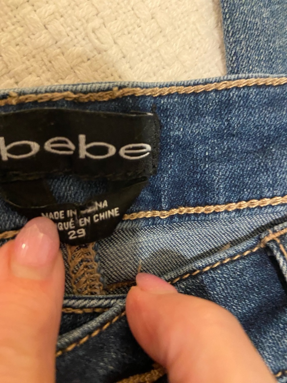 bebe Dark Blue Straight-Leg Jeans with Floral Embroidery - Picture 5 of 5